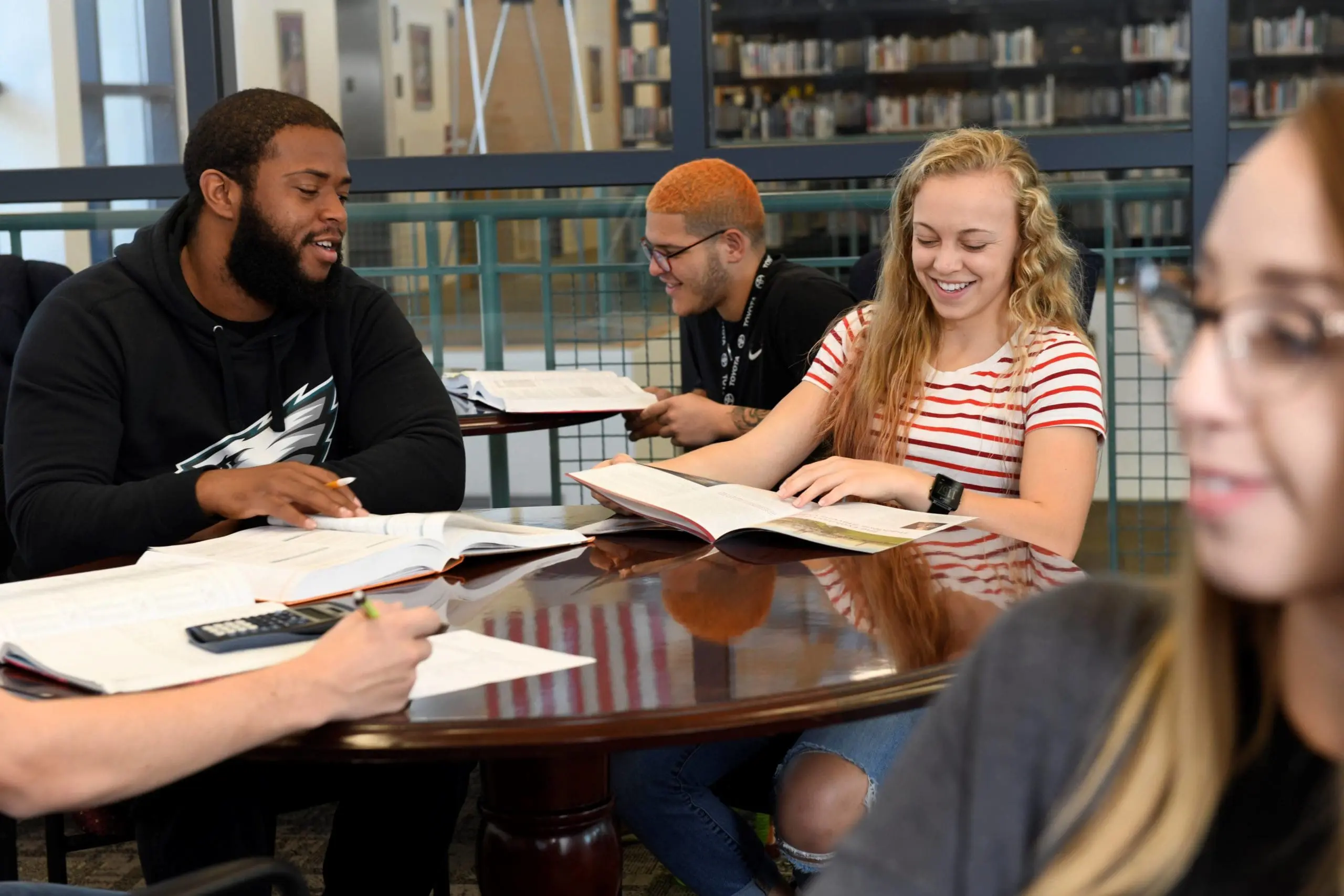 Students studying in the learning resource center.
