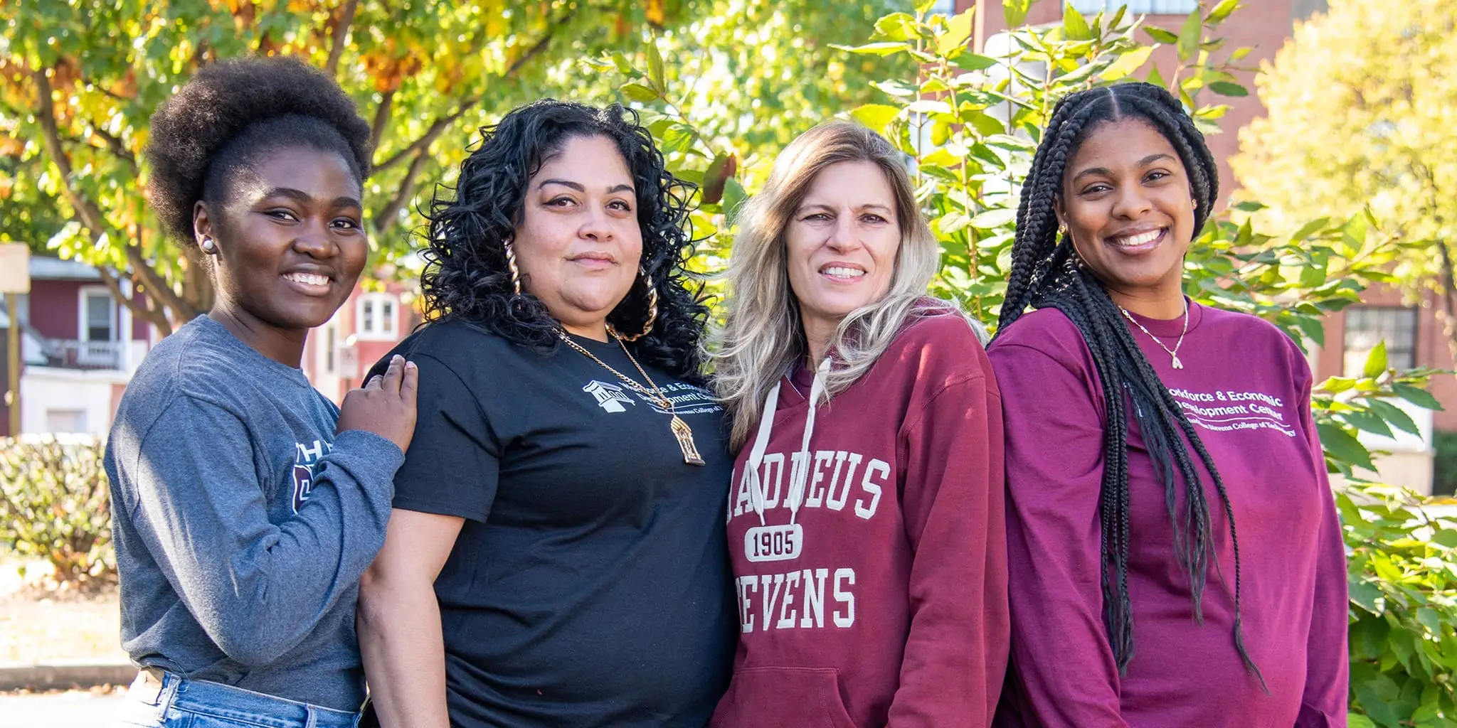 Four women with Thaddeus Stevens College of Technology’s Workforce and Economic Development center.
