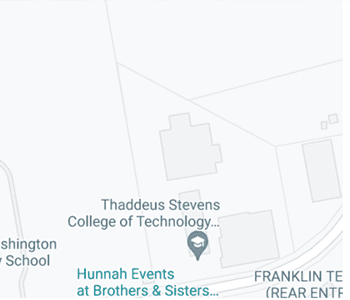 A map of Thaddeus Stevens College pin