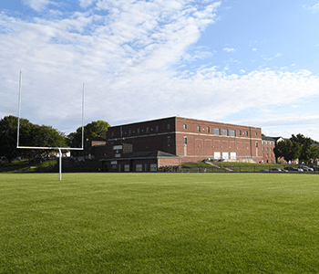 The MAC building and football field at Thaddeus Stevens College
