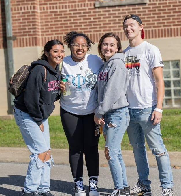 Students together on campus at Thaddeus Stevens College. 