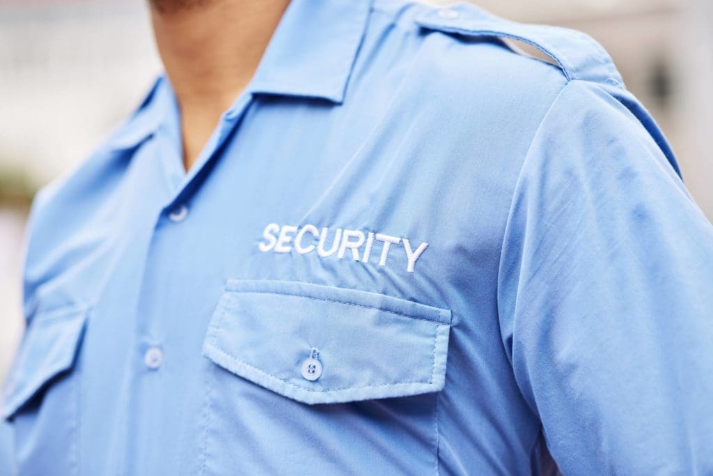 Security guard in a uniform. 