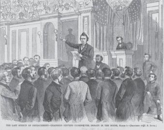 Old newspaper clipping featuring Thaddeus Stevens