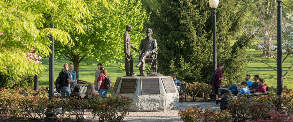 A statue of Thaddeus Stevens on the main campus at Thaddeus Stevens College